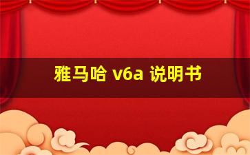 雅马哈 v6a 说明书